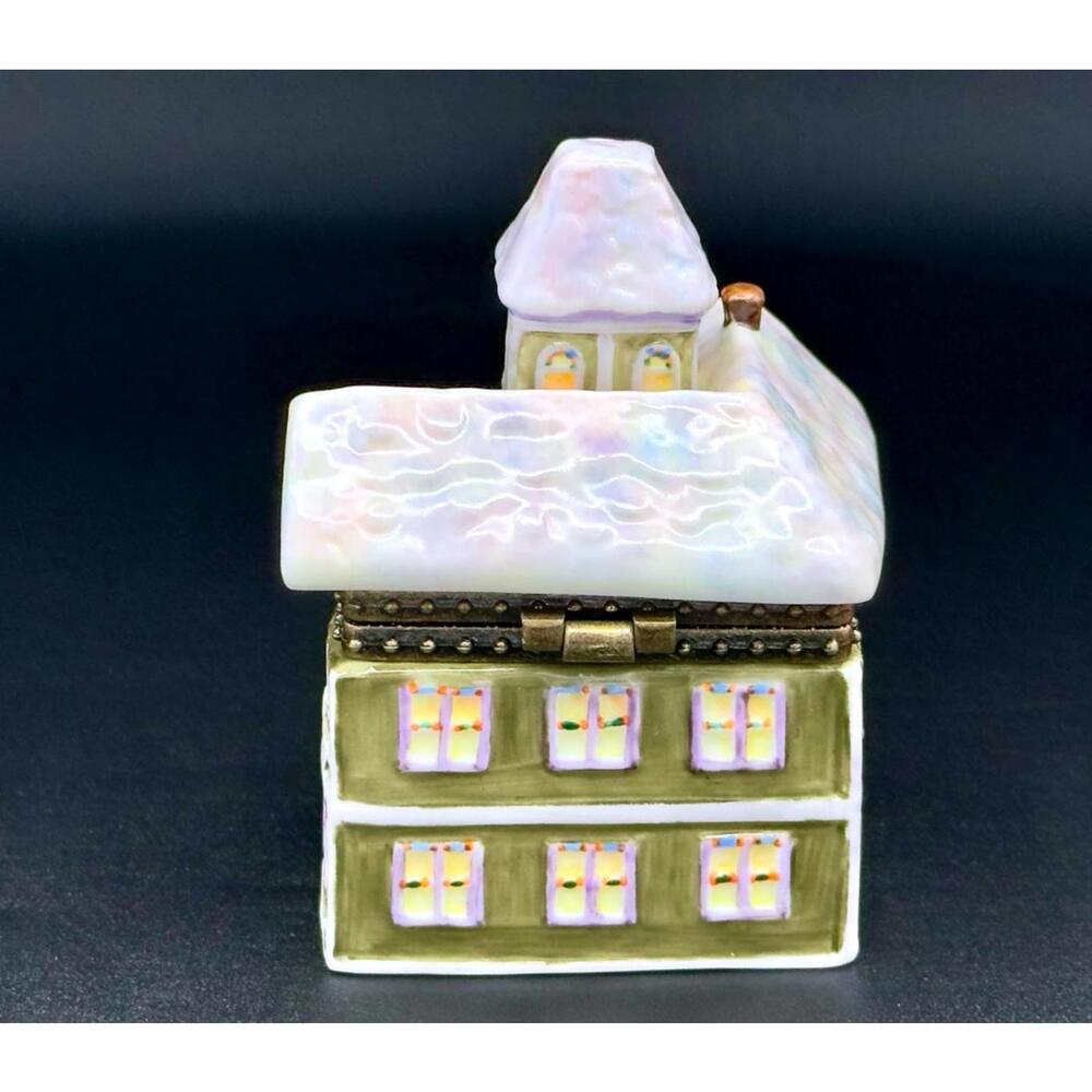 Thomas Kinkade Victorian Christmas House Trinket Box Snowy Estate Hidden Keepsak - Picture 4 of 6